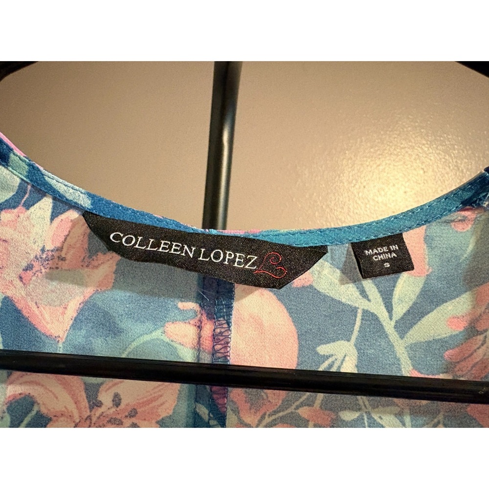 Colleen Lopez Blue Floral Kimono Wrap Sz S - NWOT - Picture 3 of 3